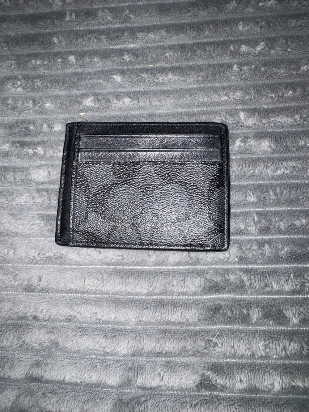 Black Leather ID Wallet Card Holder for Men